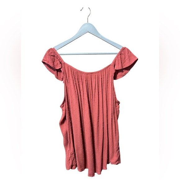 🟣Maurices Rust Red Off-Shoulder Tank Top – Size 1X - Picture 2 of 4